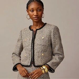 NWT J. Crew Collection Louisa lady jacket in tinsel tweed size 4